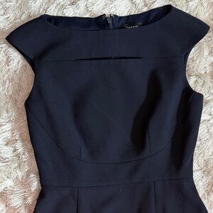 Tahari ASL Navy Sheath Dress